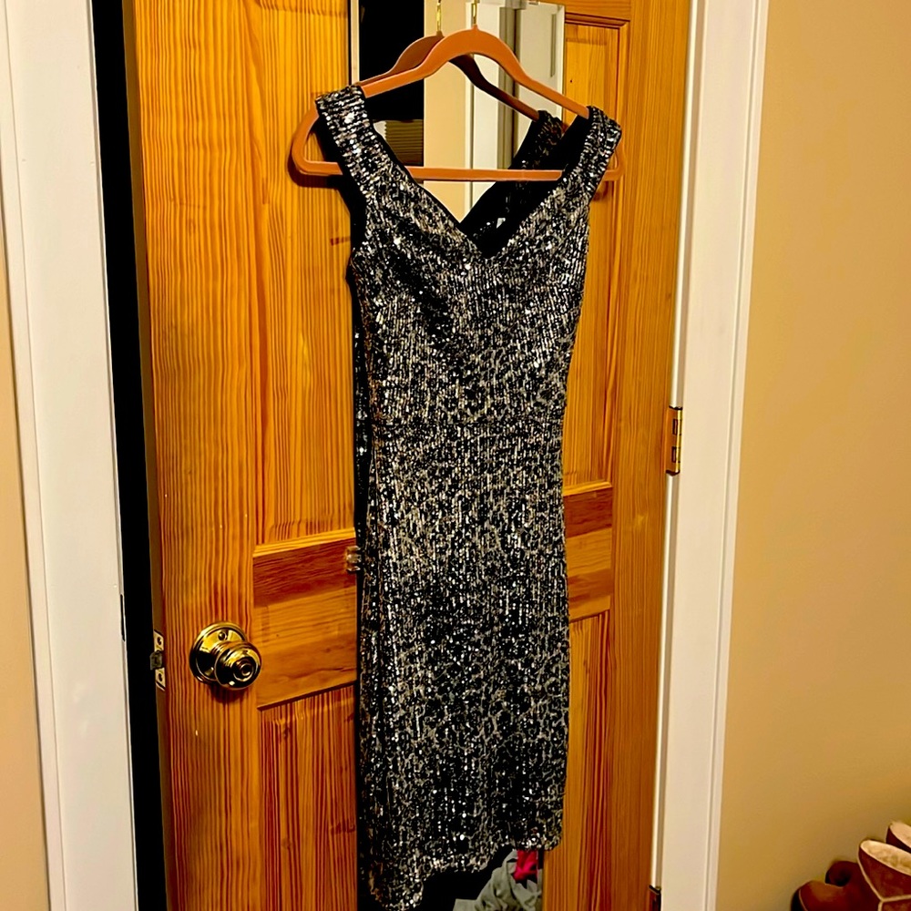 Beautiful brand new Aqua leopard sequin dress
